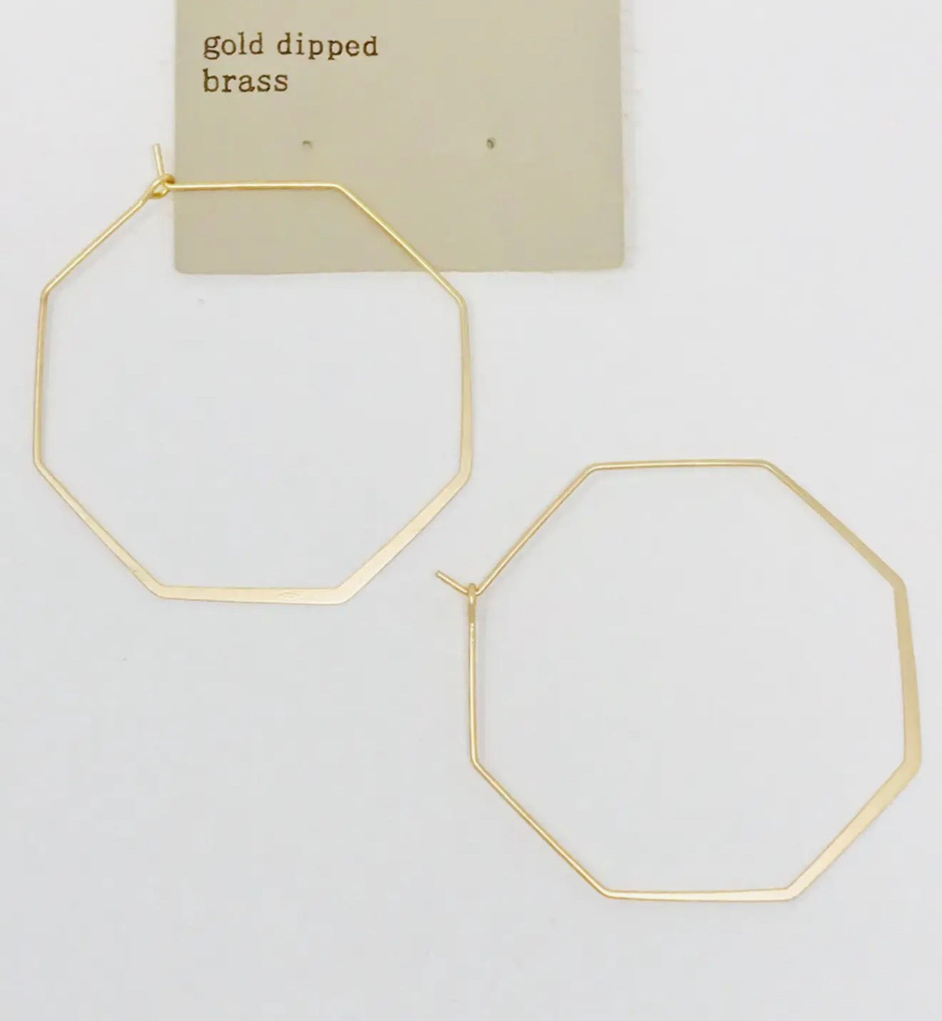 Octagon Wired Hoop Earrings