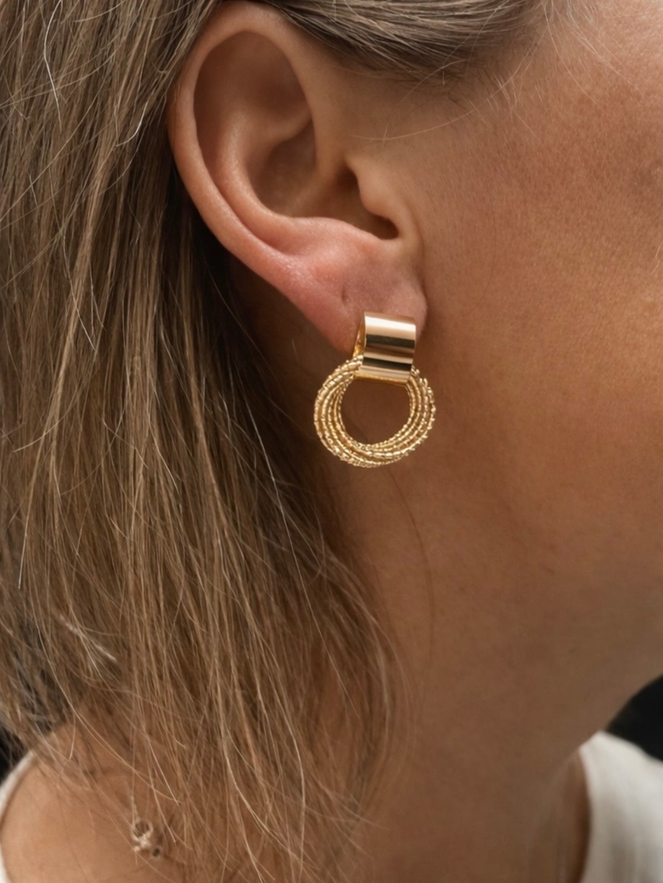Gold Multi Hoop Studs