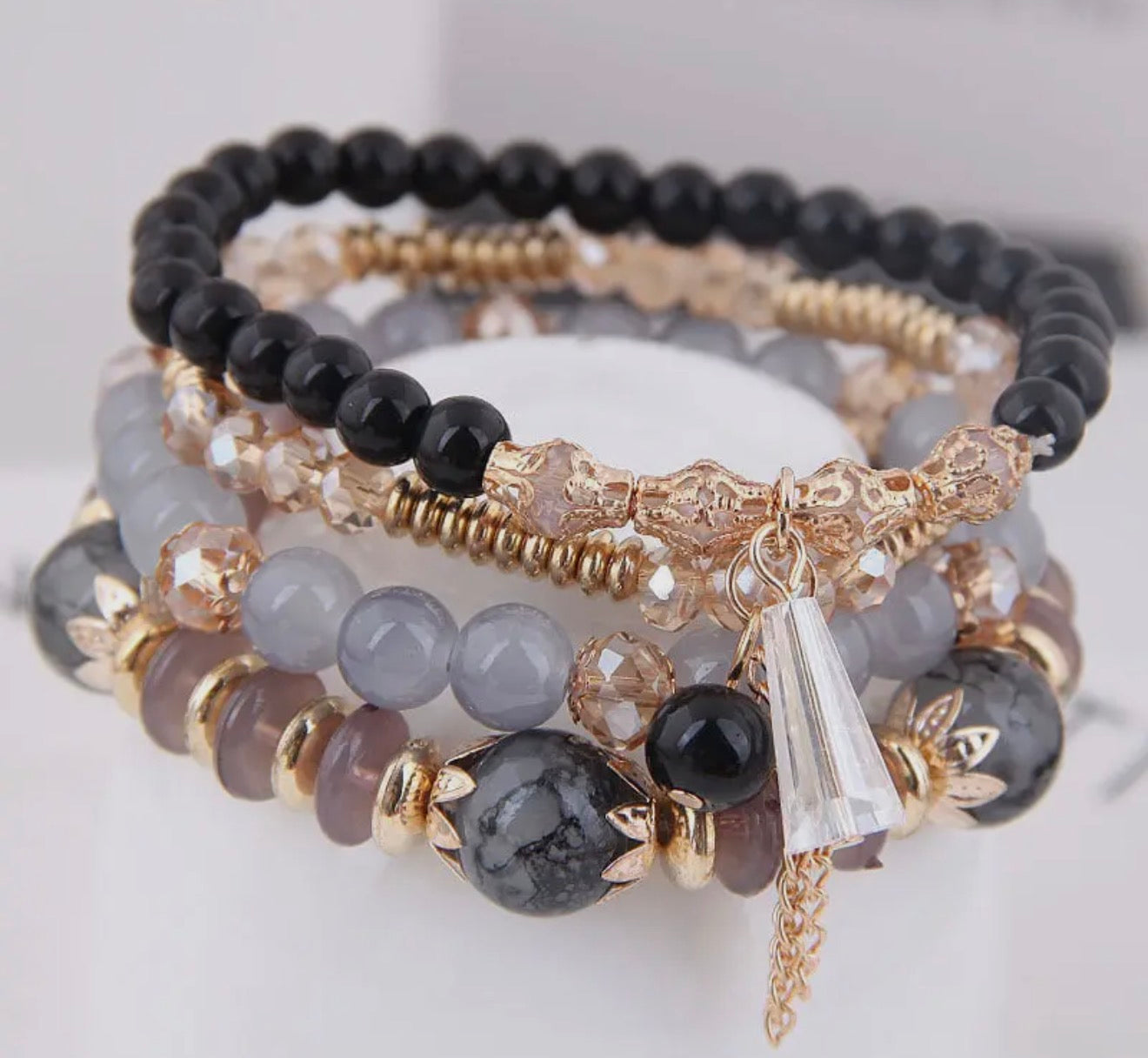Black/Gold Bracelet Set