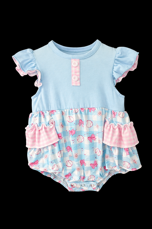 Baseball Ruffle Romper